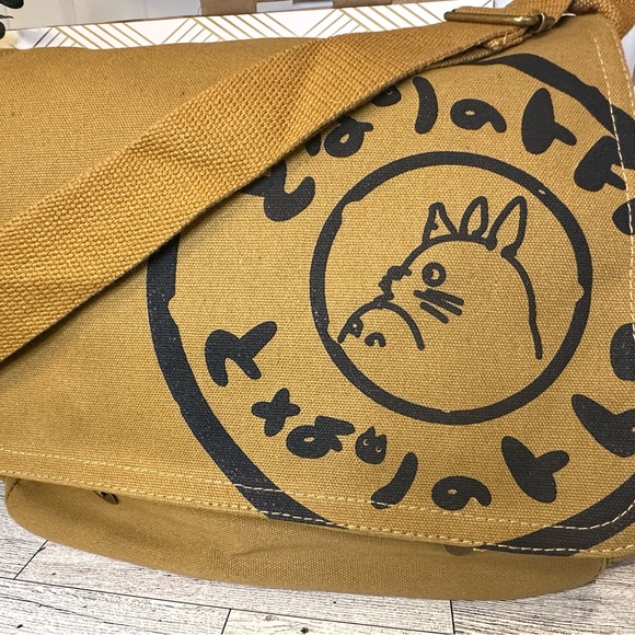 My Neighbor Totoro Khaki Crossbody Messenger Tote Bag Purse Studio Ghibli - Picture 4 of 8